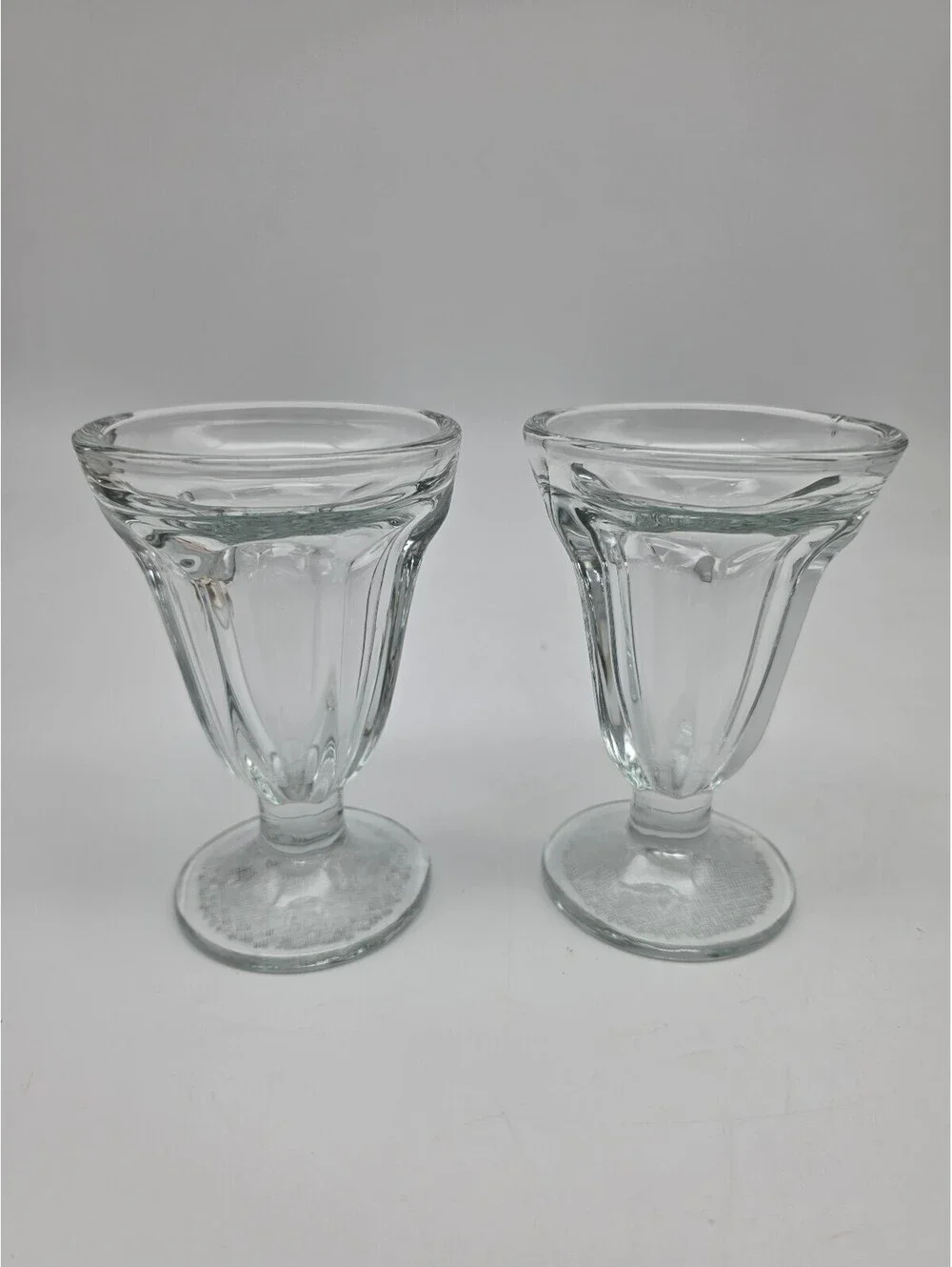 Set of 2 Clear Glass Dessert Cups